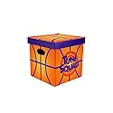 Wikoo Space Jam: A New Legacy Orange 15-Inch Foldable Storage Bin Chest with Lid | Fabric Basket Container, Cube Organizer with Handles | Brown Cubby…