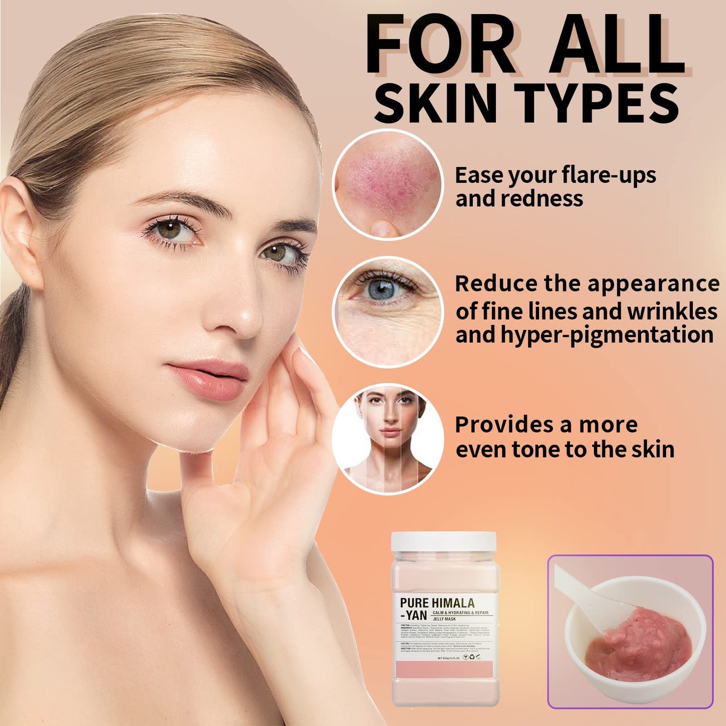 Nielies Jelly Mask For Facials, Vajacial Jelly Mask, Face Mask For Instant Hydration, Vegan Peel Off Face Mask, For Cleaning, Calming (Pure Himala