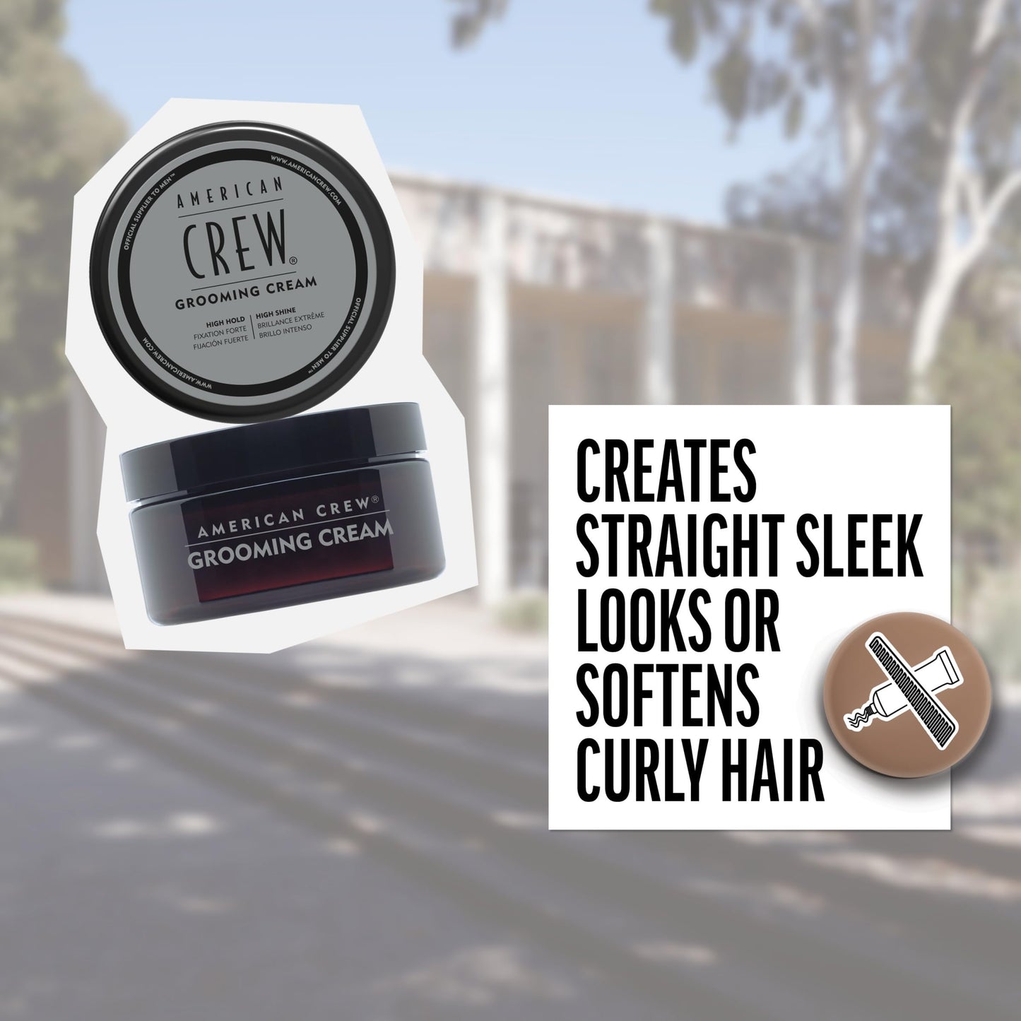 American Crew Men's Grooming Cream, Like Hair Gel with High Hold & High Shine, Stocking Stuffer for Him, 3 oz