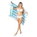 Roxy Cabana Beach Towel - Soft & Absorbent, Quick-Dry, Oversized 60" x 30" Pool & Bath Towel for Beach, Pool, and Travel, Bright Blue, OS