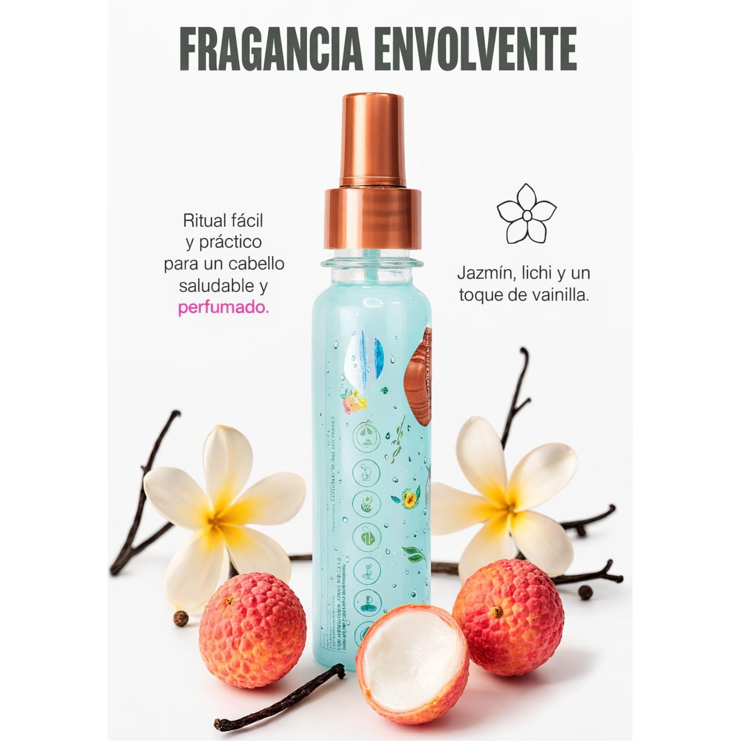 Origen Botánico Perfume Termoprotector para Cabello, Sin Alcohol, Antifrizz, Desenredante, Protección solar, Con Feromonas, Aroma Ritual de Tentación