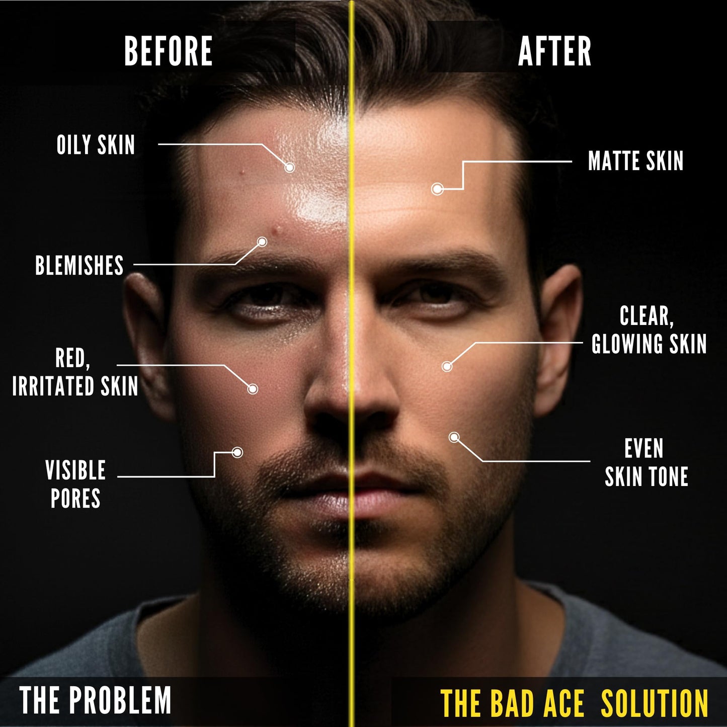 BAD ACE Daily Men's Charcoal Face Wash with Scrubs, Korean Exfoliating Face Wash - Premium Mens Face Scrub, Deep Cleansing Skin Care | Men's Facial