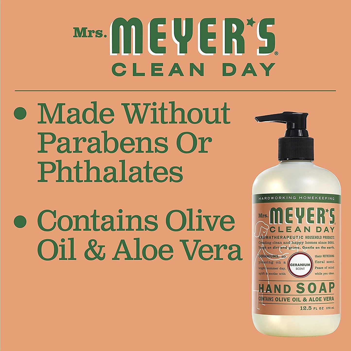 Mrs. Meyer's Liquid Hand Soap Geranium 12.5 Fl Oz. Beauty & Personal Care Mrs. MEYER'S