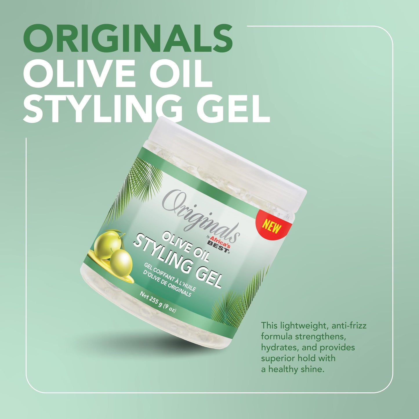 Originals by Africa's Best Olive Oil Styling Gel - for Non-Flaky, Superior Hold and Shine - 9 oz