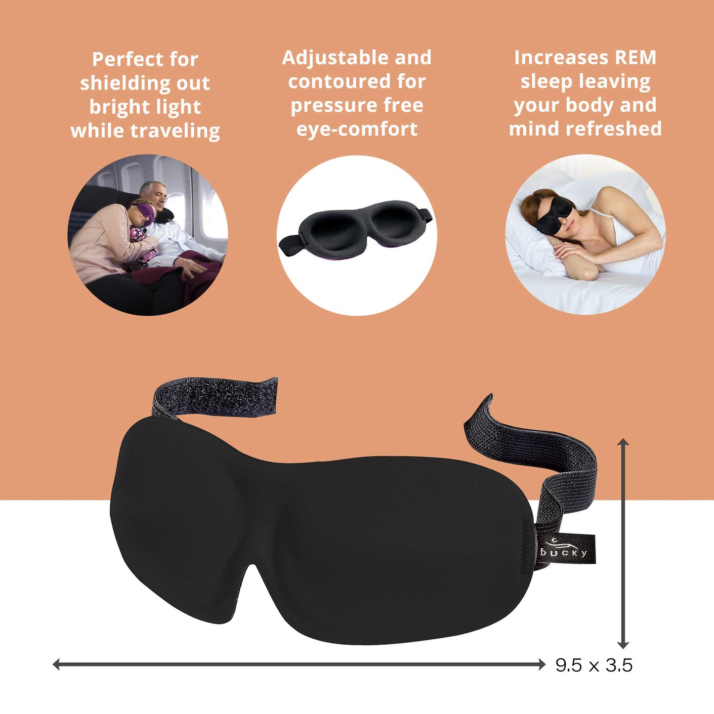 Bucky 40 Blinks No Pressure Solid Eye Mask for Sleep & Travel, Magenta, One Size