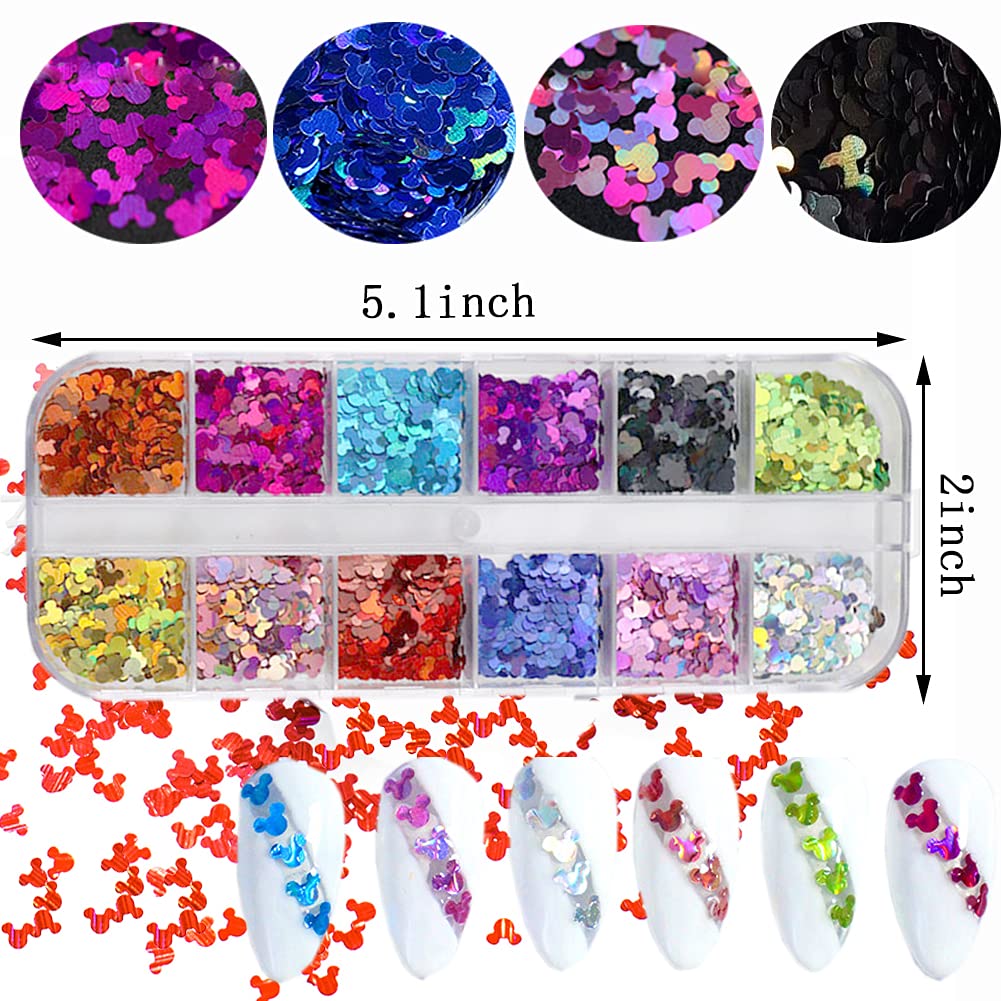 12 Color Nail Glitter Sequins 3D Shiny Flakes - Gold Glitters, Sparkle Decor DIY Craft