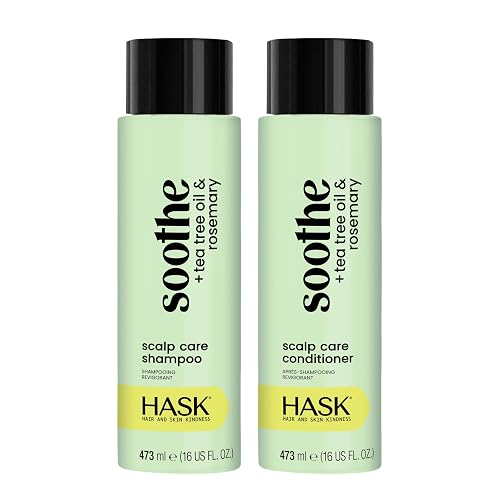 HASK Shampoo + Conditioner Set | Color Safe, Sulfate-Free, Paraben-Free, Gluten-Free, Cruelty-Free | 16oz each, 2 Pack