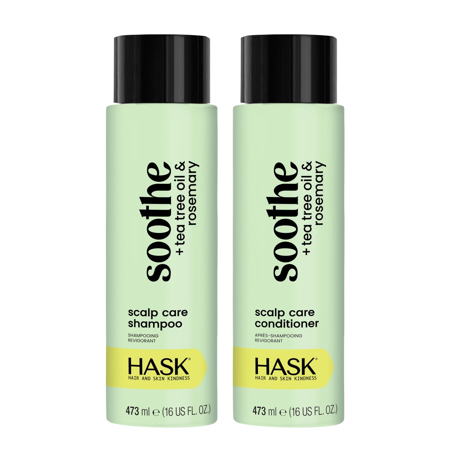 HASK Shampoo + Conditioner Set | Color Safe, Sulfate-Free, Paraben-Free, Gluten-Free, Cruelty-Free | 16oz each, 2 Pack