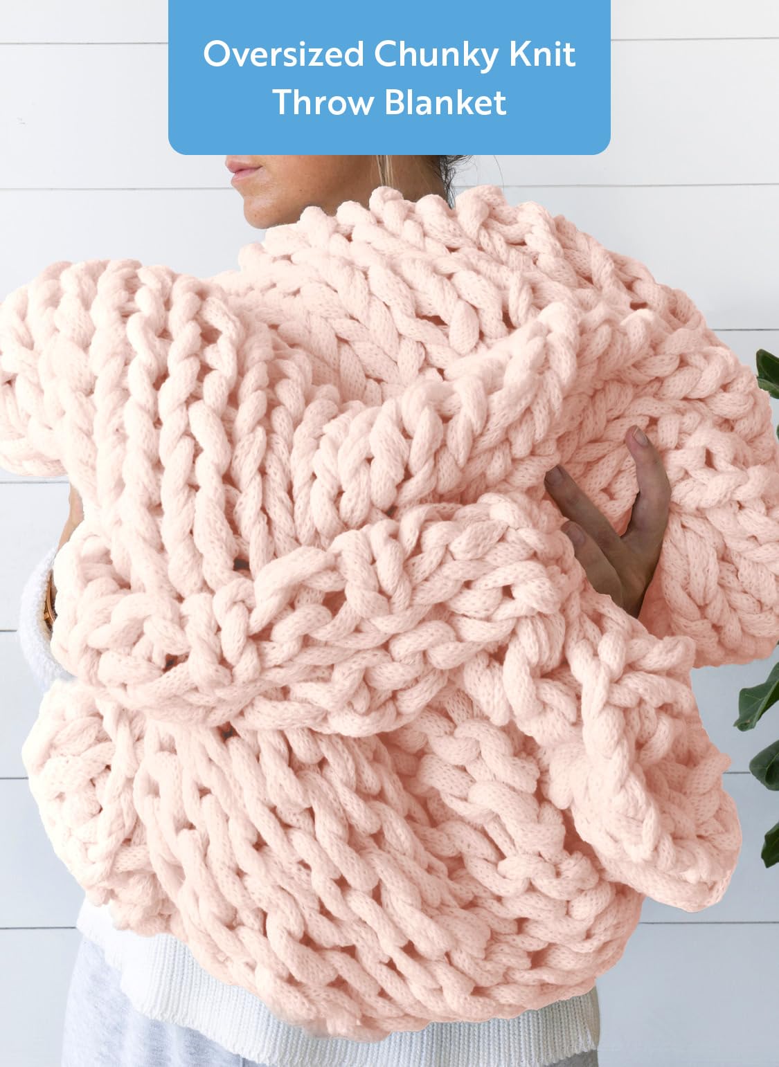 Linen Market Beddings Oversized Chunky Knit Throw Blanket Acrylic Hypoallergenic - 47'' x 59'' Cozy Home Accent for Snuggling, Lounging, and Stylish