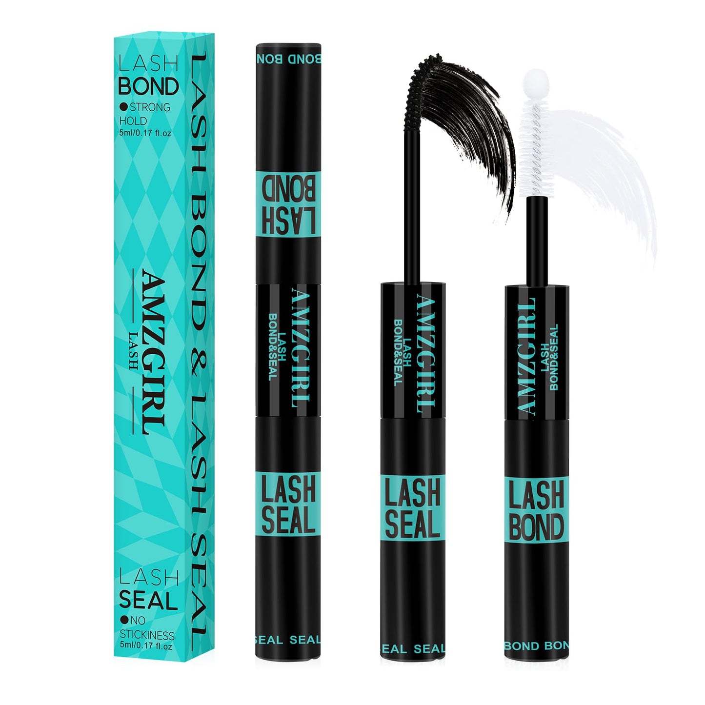 Lash Bond and Seal, Lash Glue for Eyelash Extensions, Eyelashes Clusters Lash Bond and Seal Waterproof 10ml, 2 in 1 Eyelash Glue Long Lasting for Lash Beauty and Personal Care AMZGIRL LASH