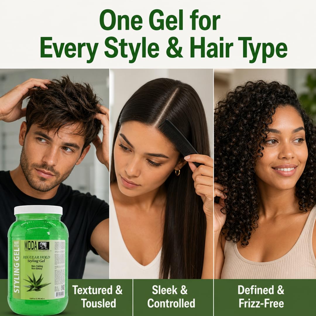 MODA Professional Hair Styling Gel - Keratin, Panthenol & Collagen Hold Gel for All Hair Types | Sulfate-Free, Alcohol-Free, Silicone-Free Beauty & Personal Care MODA