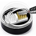 HiANNE Nail Art Cleaner Tool Case with Steel Wire Brush and Nylon Brush for Cleaning Carbide/Ceramic Nail Drill Bits, Anti-Splash Design, Removable