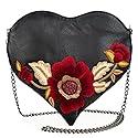 Mary Frances Heartbeat Leather Crossbody Handbag, Black