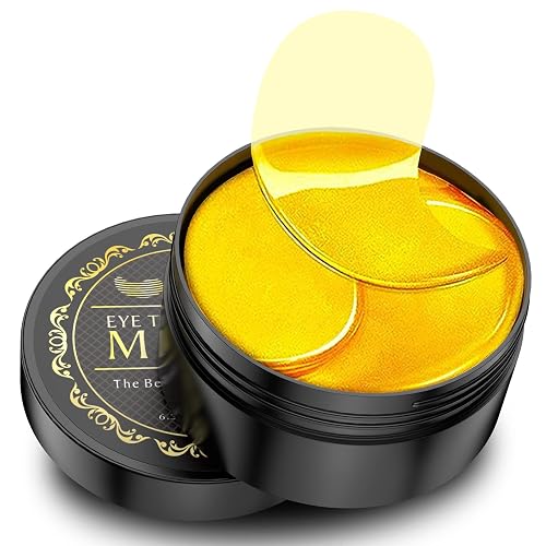 NAZANO 24K Gold Under Eye Patches - 60 Pack for Puffy Eyes, Dark Circles, Bags & Wrinkles with Collagen & Hyaluronic Acid - Eye Care Pads for Daily