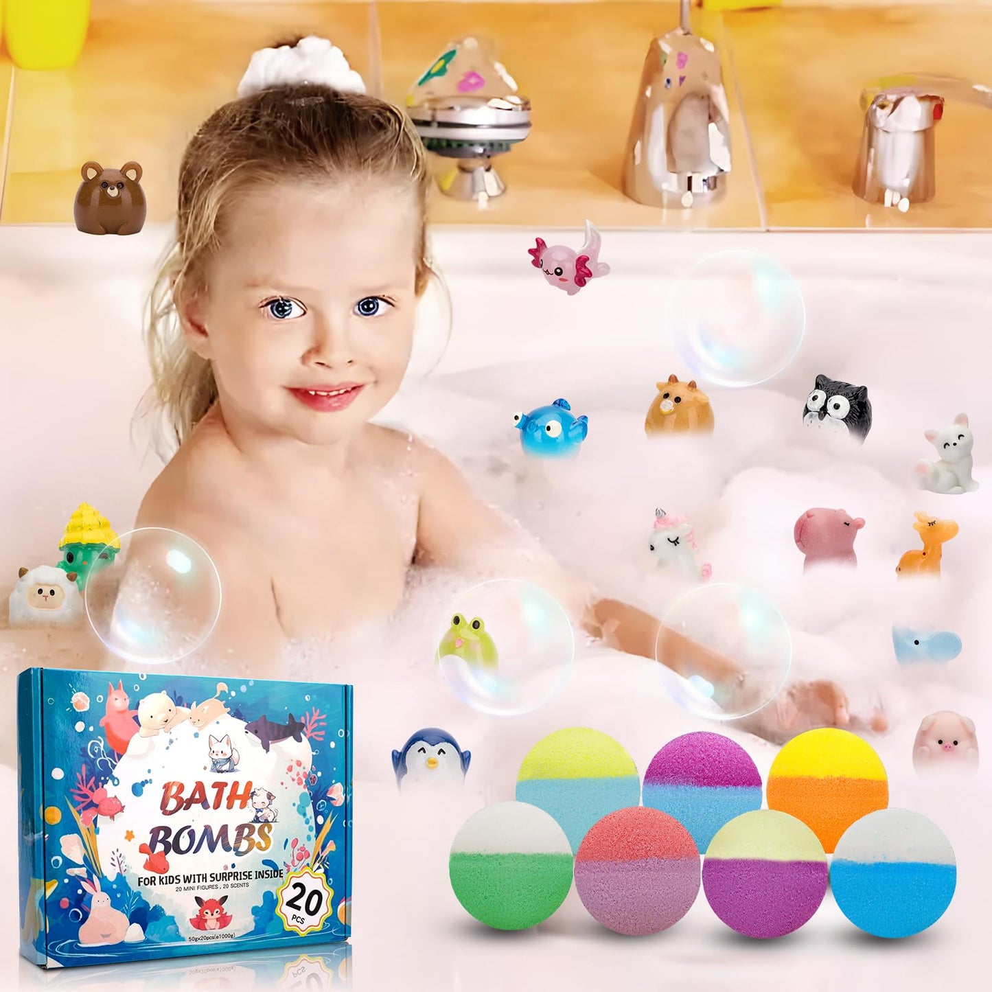 20 Pack Bath Bombs for Kids with Surprise Inside Bubble Bath Toys Organic Natural Bath Bombs Set Easter Basket Stuffers Birthday Christmas Gift Beauty and Personal Care GDXINYES