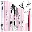 Lash Bond and Seal Kit 4 Pcs DIY Lash Extension with Waterproof Lashe Cluster Glue 72h Hold and Seal Lash Remover Tweezers Portable Eyelash Brush