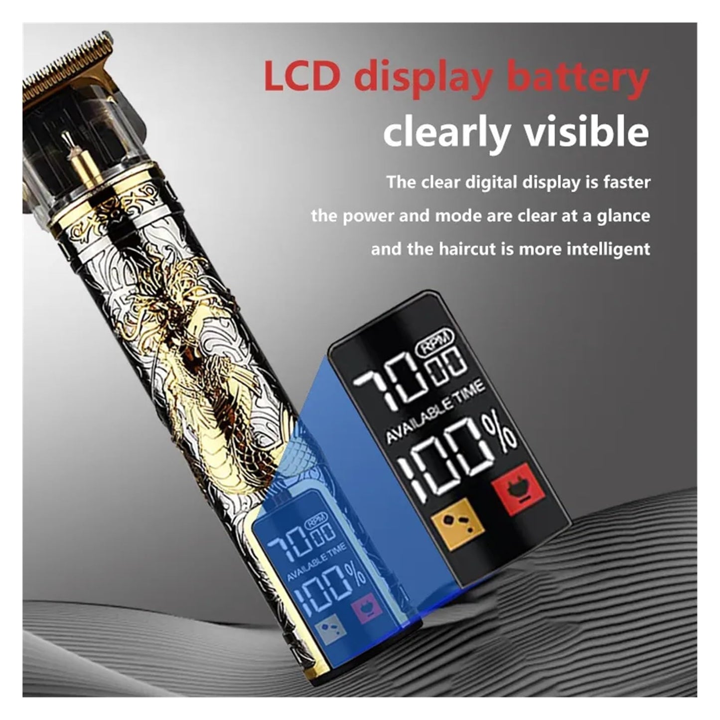 Razors Hairdresser LCD Electric Scissors USB Charging Electric Scissors Retro Oil Head Carving Hairdresser Manufacturer Wholesale Care(Dragon Beauty and Personal Care EWKYLSEM
