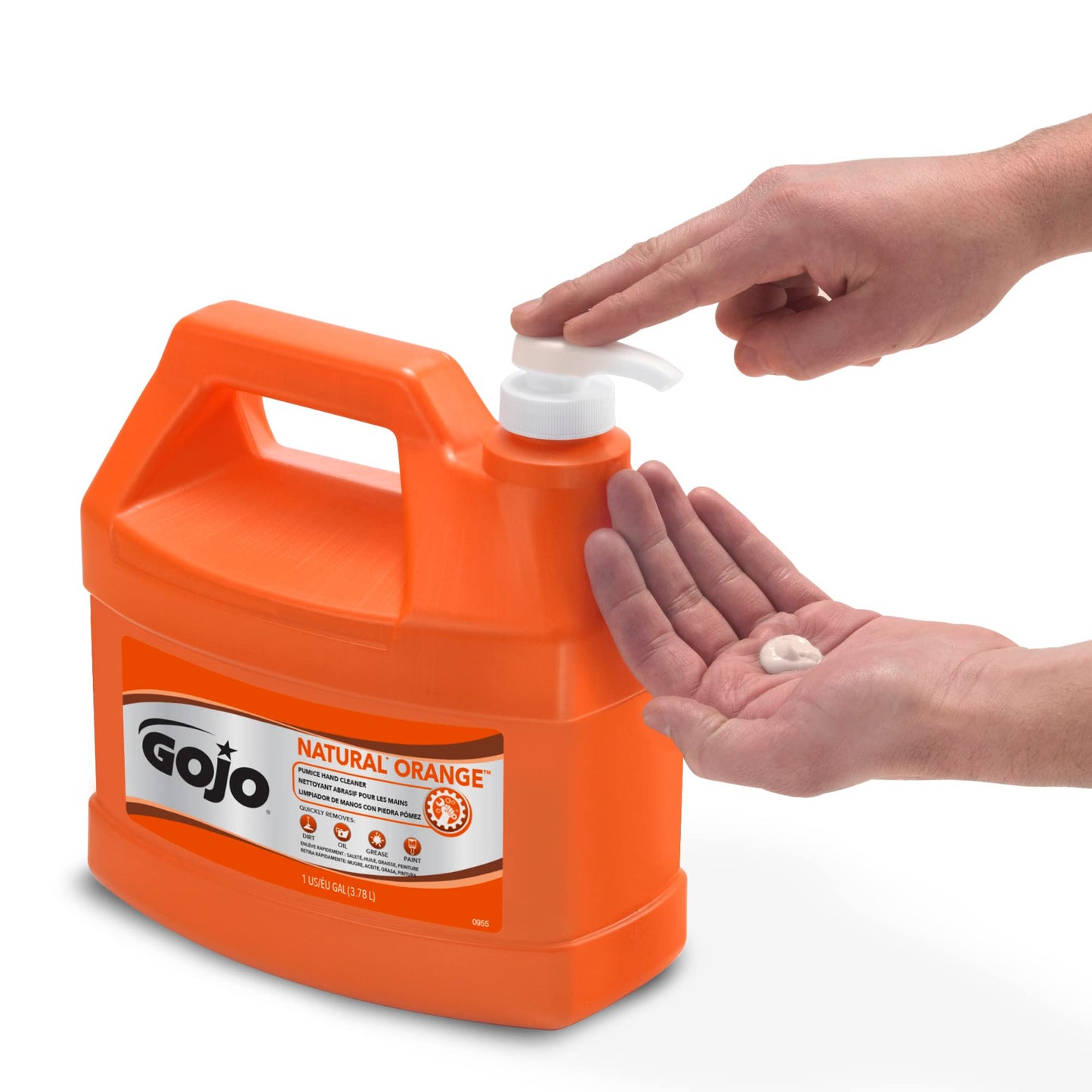 GOJO Natural Orange Pumice Hand Cleaner, 1 Gallon Quick Acting Lotion with Pump Bottle (Pack of 4) - 0955-04 Beauty & Personal Care GOJO