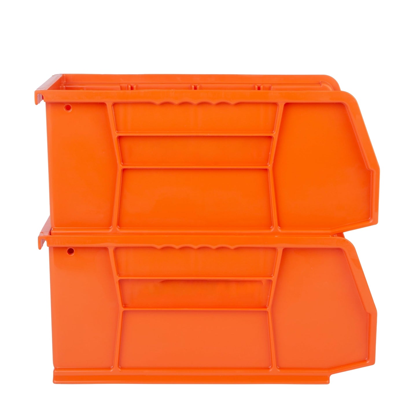 Hudson Exchange 11" x 5-1/2" x 5" (12 Pack) Plastic Stackable Storage Bin and Hanging Container, Orange