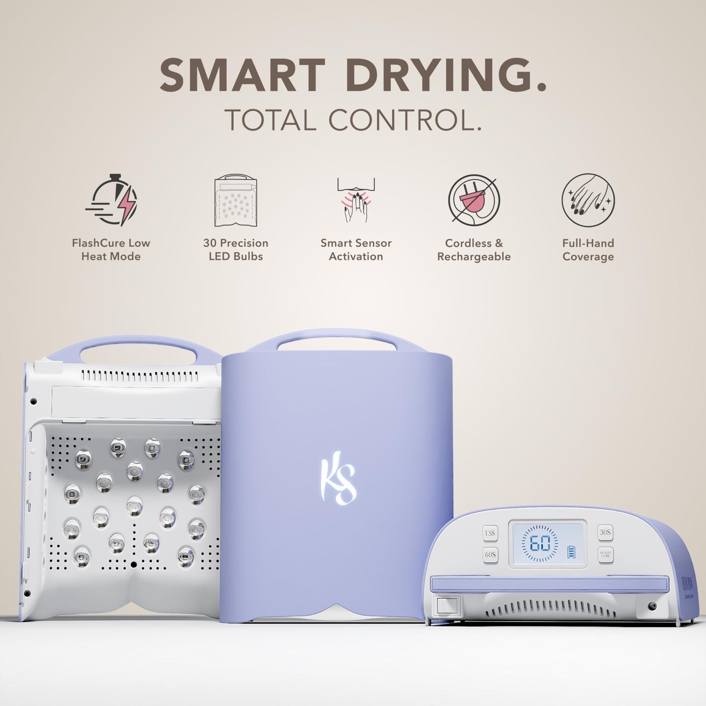 KIARA SKY Beyond Pro V3 UV LED Nail Lamp - Cordless Rechargeable Gel Lamp w/Smart Sensor, Flashcure Low Heat Mode, Full-Hand Coverage & Timer for Gel Beauty & Personal Care KIARA SKY