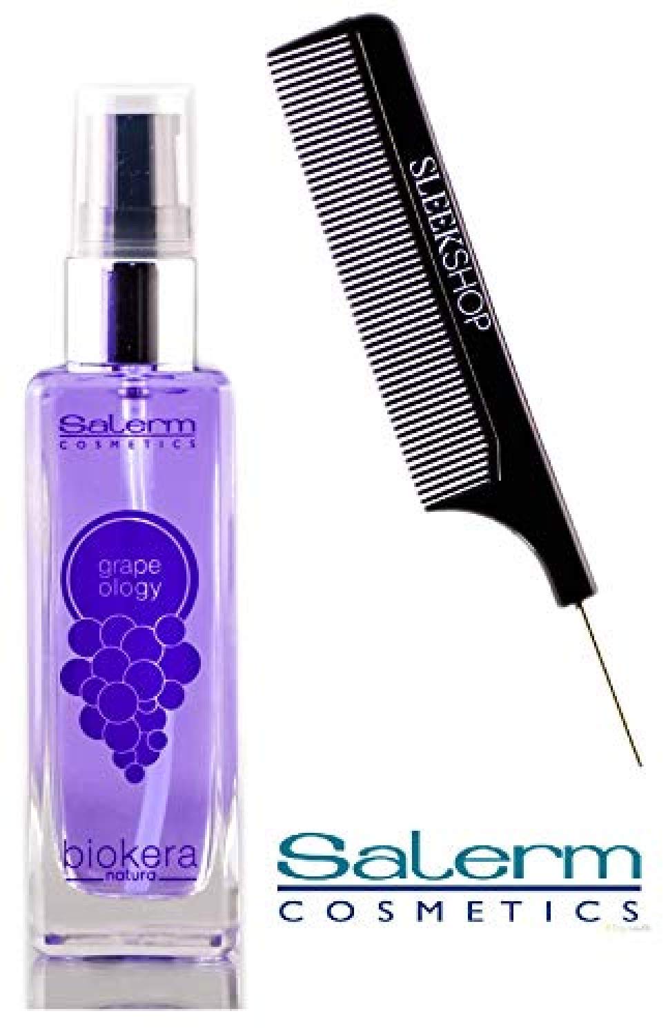 Salerm Cosmetics GRAPEOLOGY SERUM, Biokera Natura (STYLIST LIST) Grape Oil for Deep-Reaching Hair Nourishment (1.9 oz - ORIGINAL SIZE with PUMP)