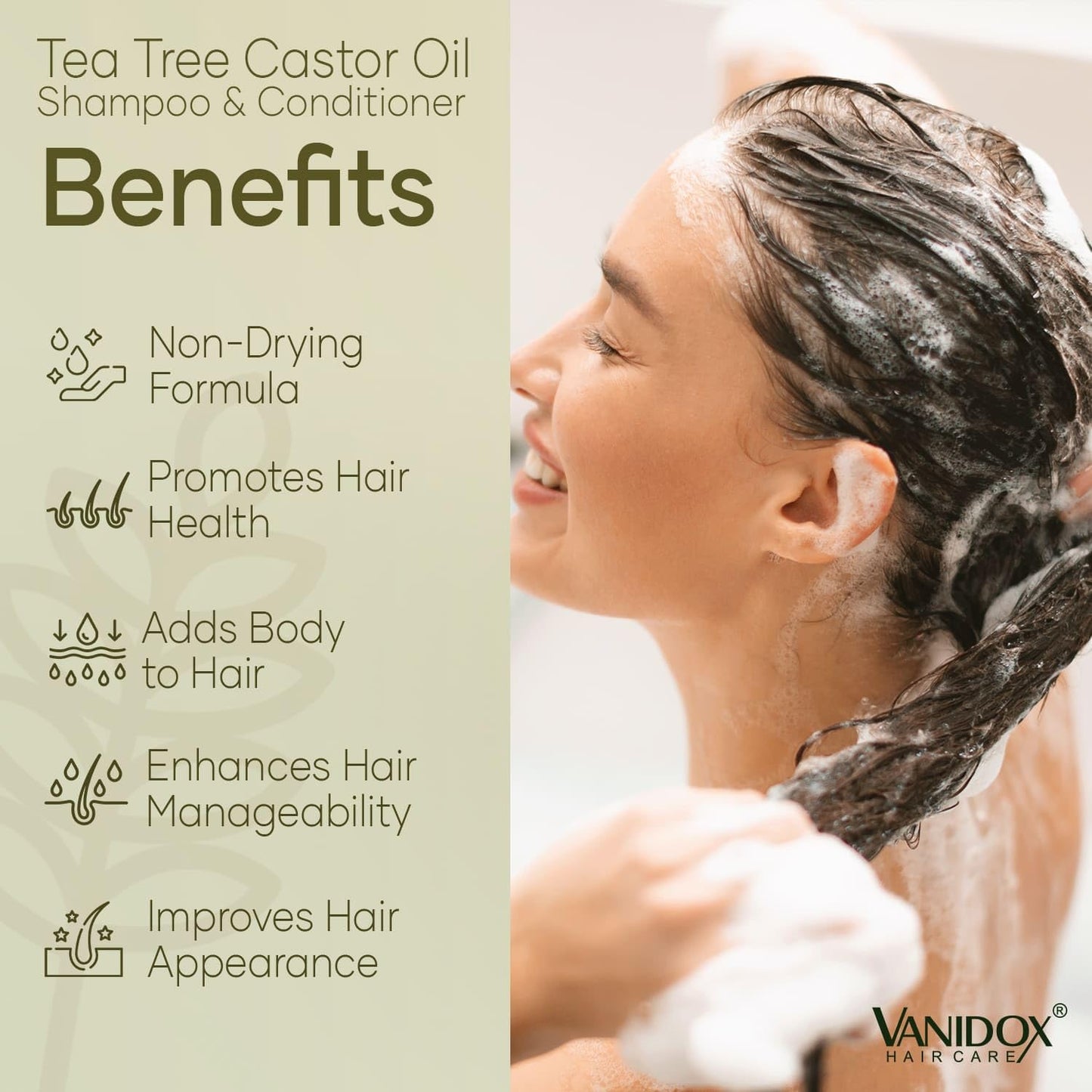 Tea Tree Oil Shampoo and Conditioner Set with Castor Oil, DHT Blockers, Itchy Scalp Relief, Supports Fuller Hair, Cleanses Dandruff & Buildup, For Men