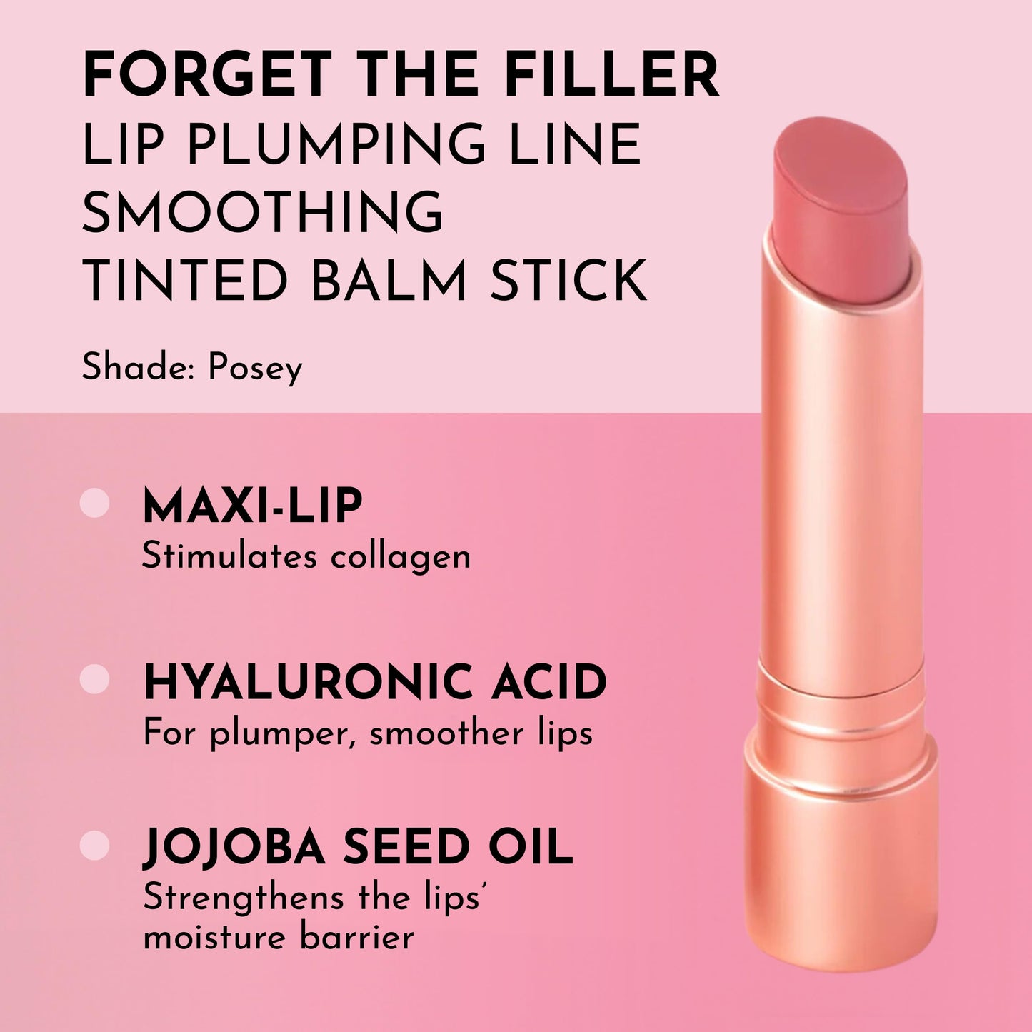 Lawless Forget the Filler Lip Plumping Line Smoothing Tinted Balm - Posey - Premium Tinted Lip Balm with Natural Ingredients to Plump and Smooth Lips