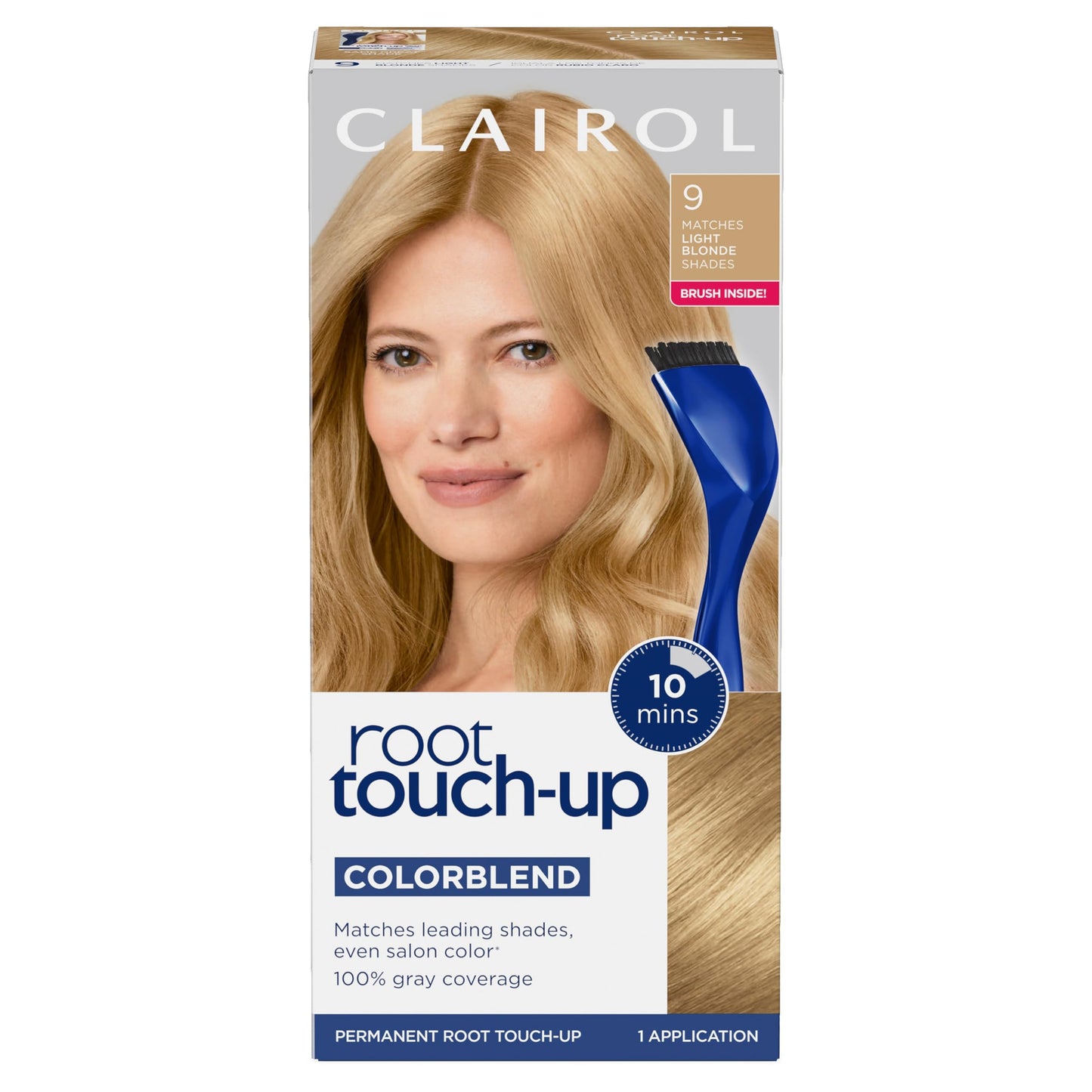 Clairol Root Touch-Up by Nice'n Easy Permanent Hair Dye, 9 Light Blonde Hair Color | 100% Gray Coverage | Easy Brush Application | Matches
