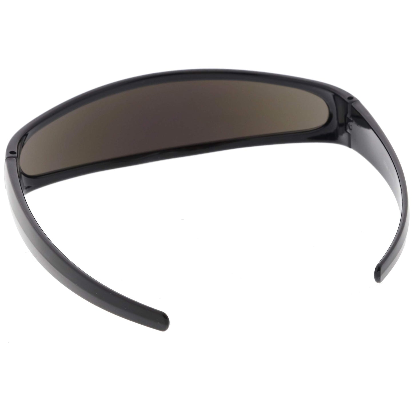 zeroUV Futuristic Narrow Cyclops Color Mirrored Lens Visor Sunglasses (Black Ice)