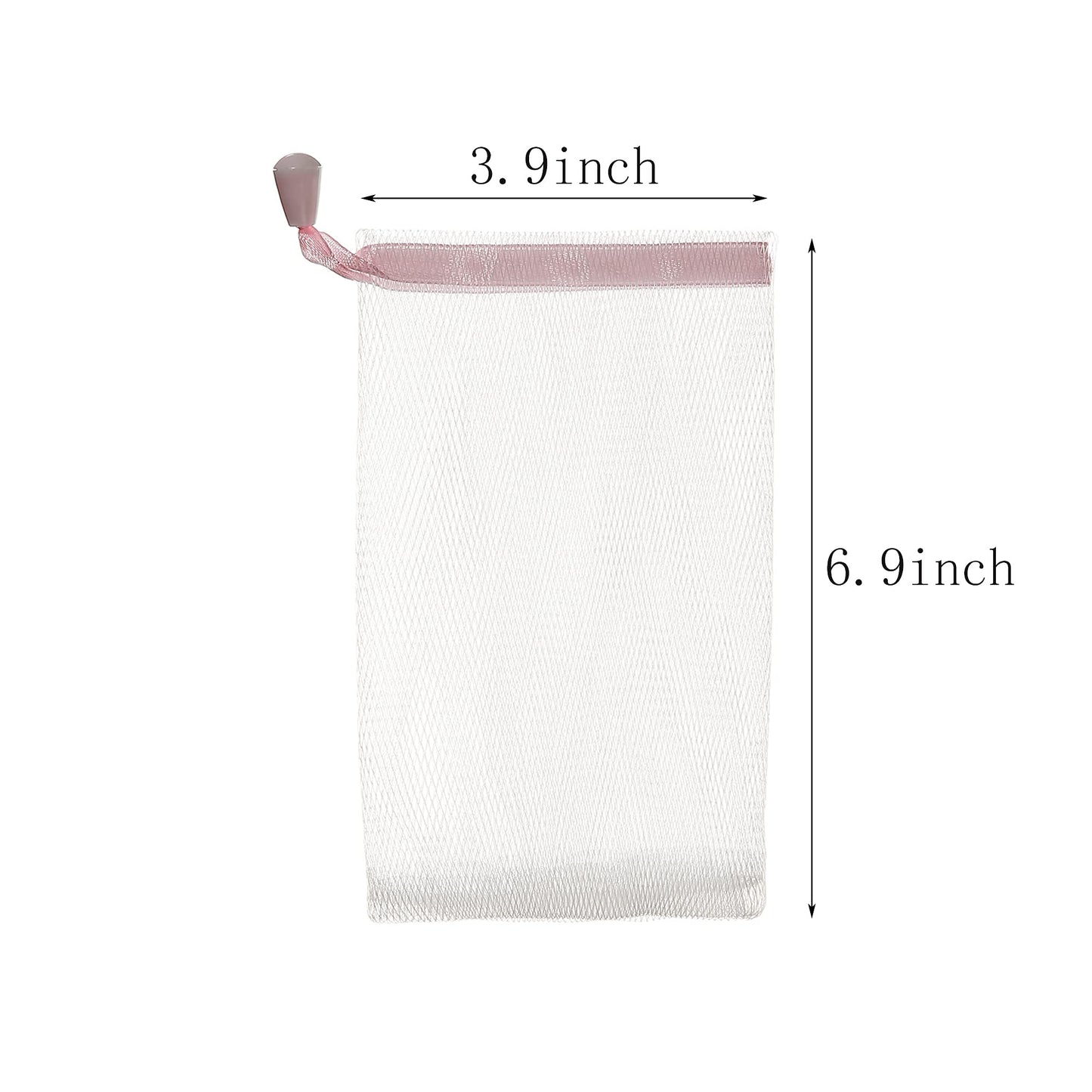 40PCS Exfoliating Soap Mesh Saver Pouch Bag and 3 PCS Transparent Hook and 5 PCS Transparent Spring Cord Plastic Lock for Shower Face Washing,Easy