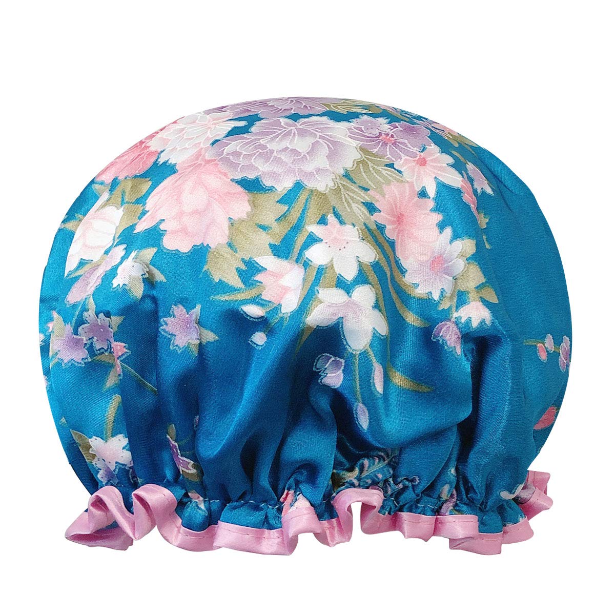 allydrew Wild Side Reusable Women's Waterproof Shower Caps for Long Hair, Carnations