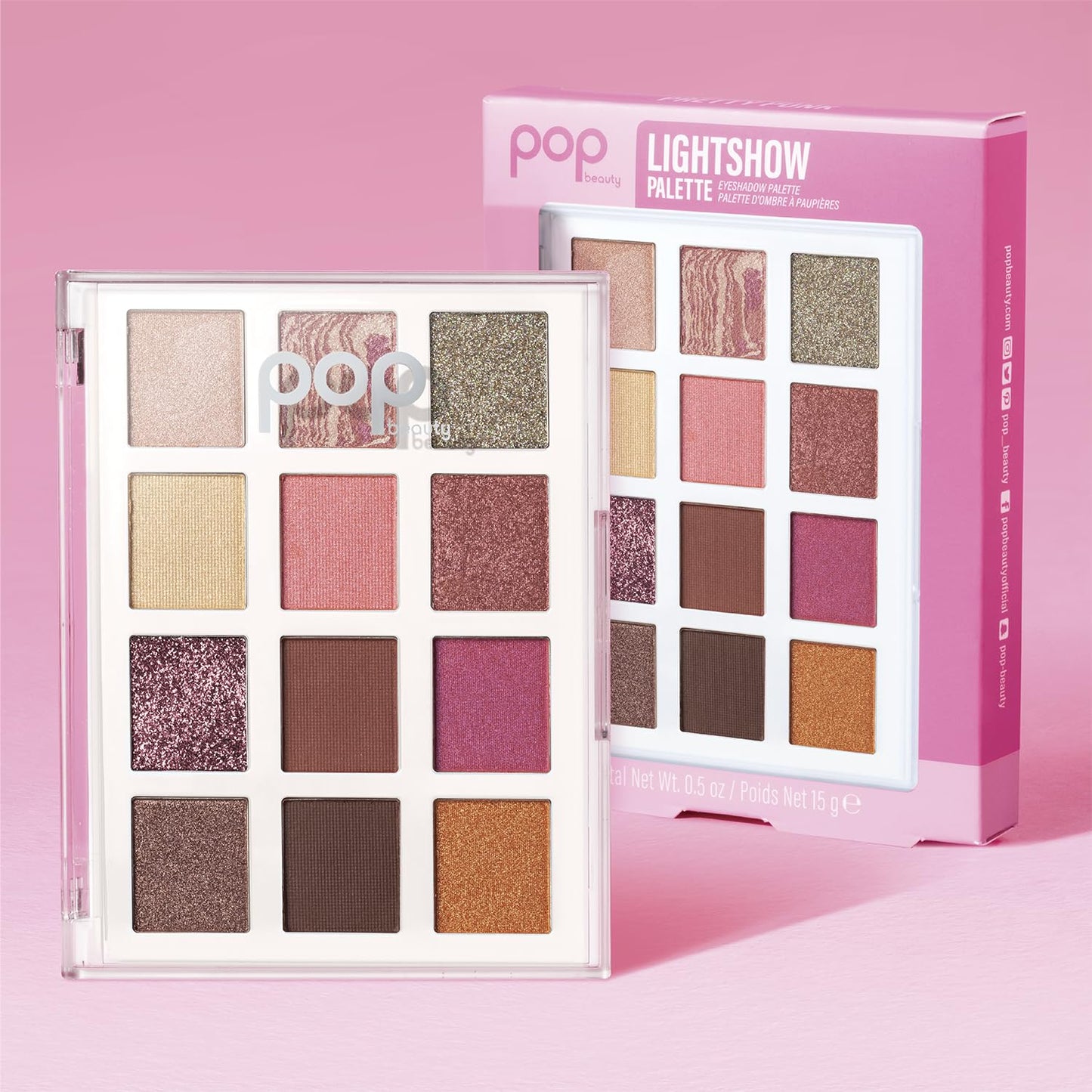 POP Beauty LIGHTSHOW PALETTE | PRETTY PUNK - Eyeshadow Palette, 12 Shades, Complementary Colours, Multi-Textured, Richly-Pigmented | Matte, Metallic