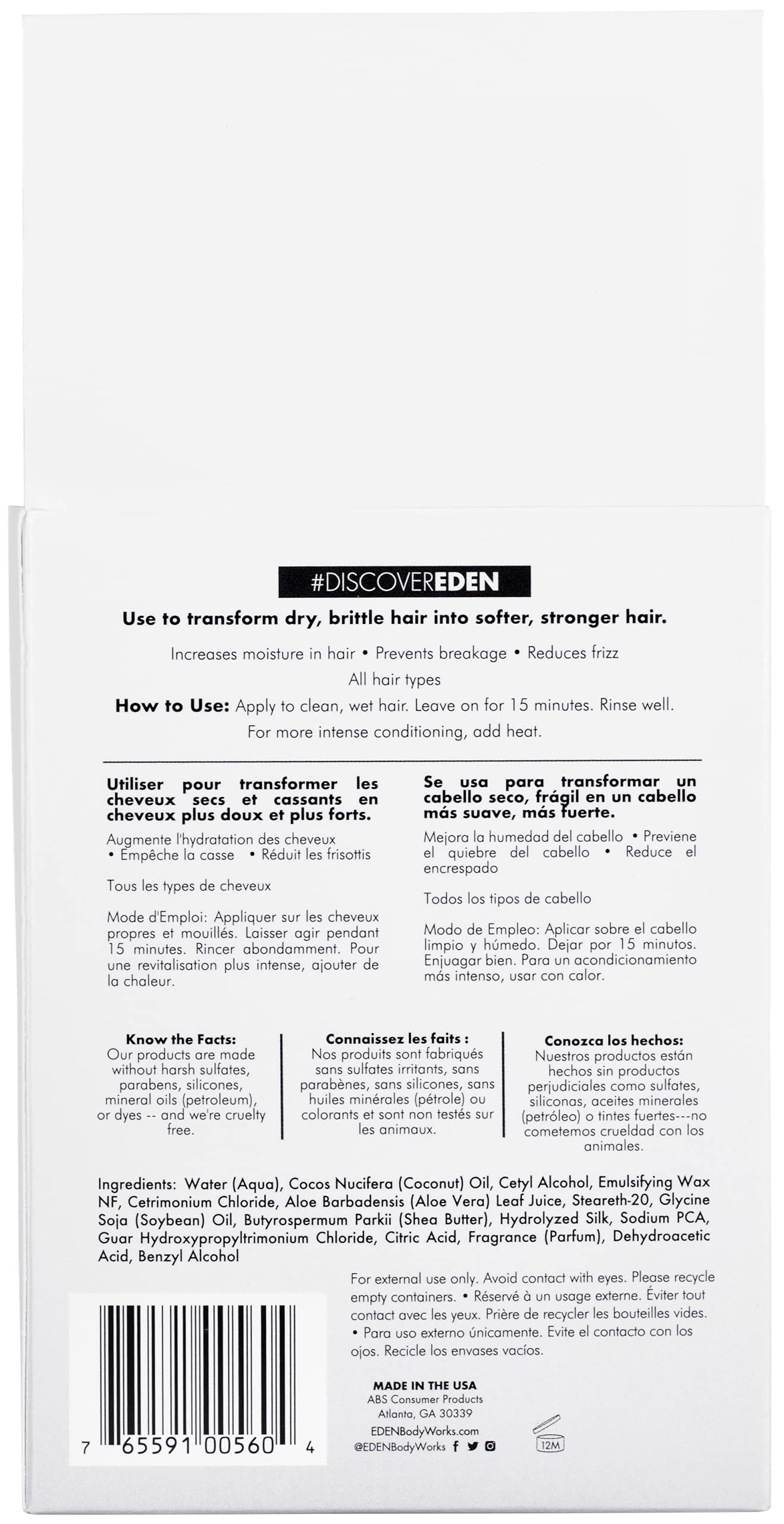 EDEN BodyWorks Coconut Shea Hair Masque 1.75 Oz- Packaging May Vary