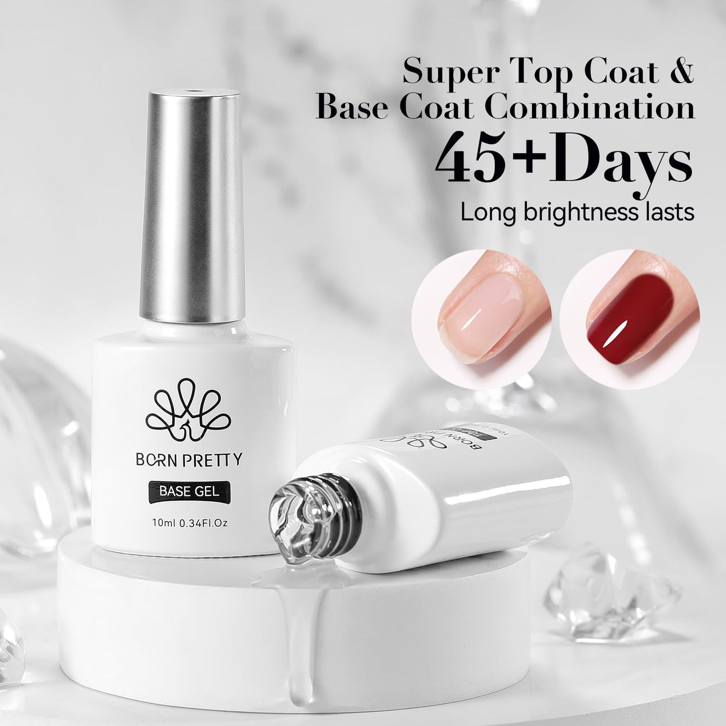 Born Pretty 15ml Gloss Gel Top Coat and Nail Glue for Tips Set,No Wipe Super Top Coat Not Chip or Peel and Long Lastingfor Nail Art Beauty and Personal Care Born Pretty