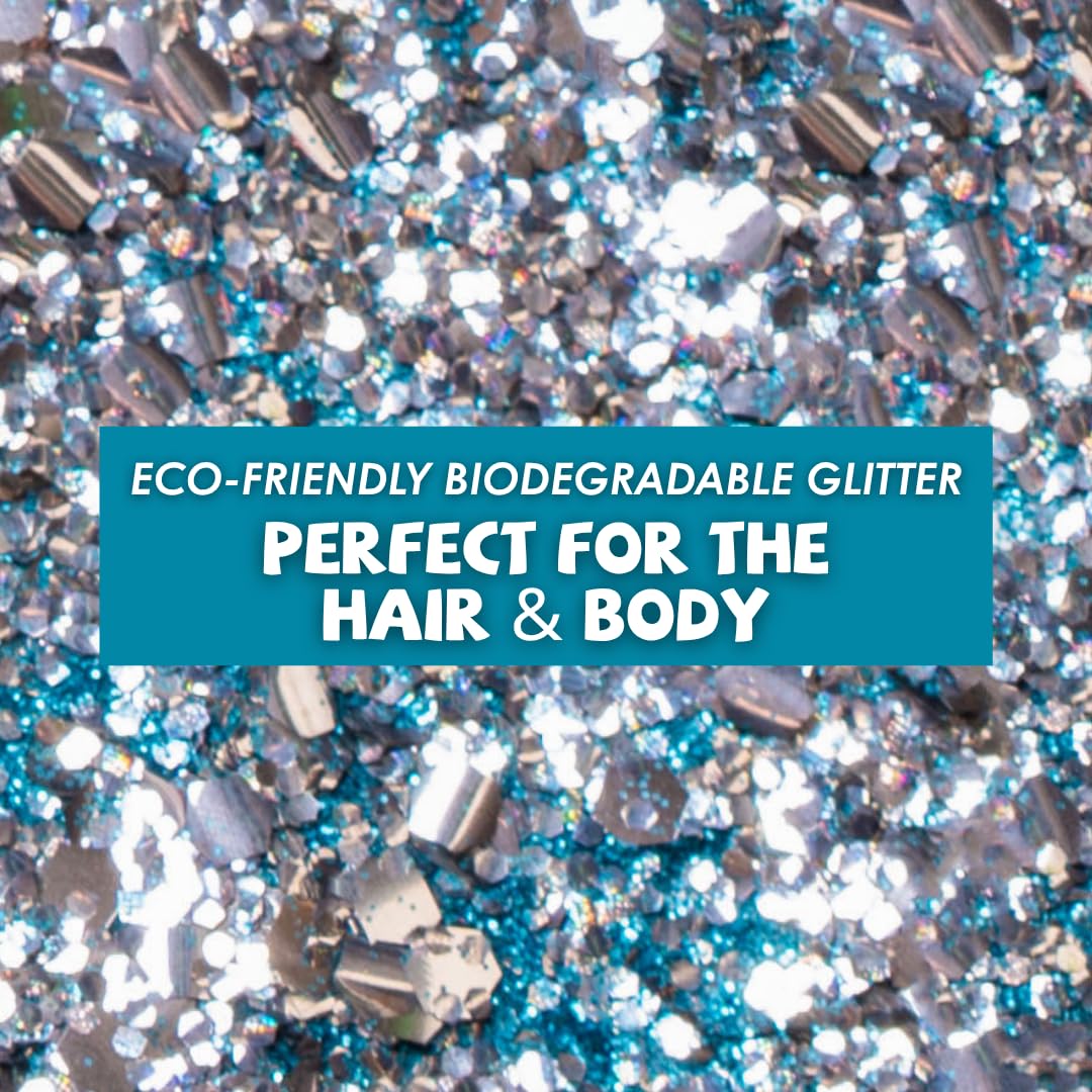 Biodegradable Glitter, 8 Colors, Vegan, for Hair and Body, Safe for Children (Makin' Waves)