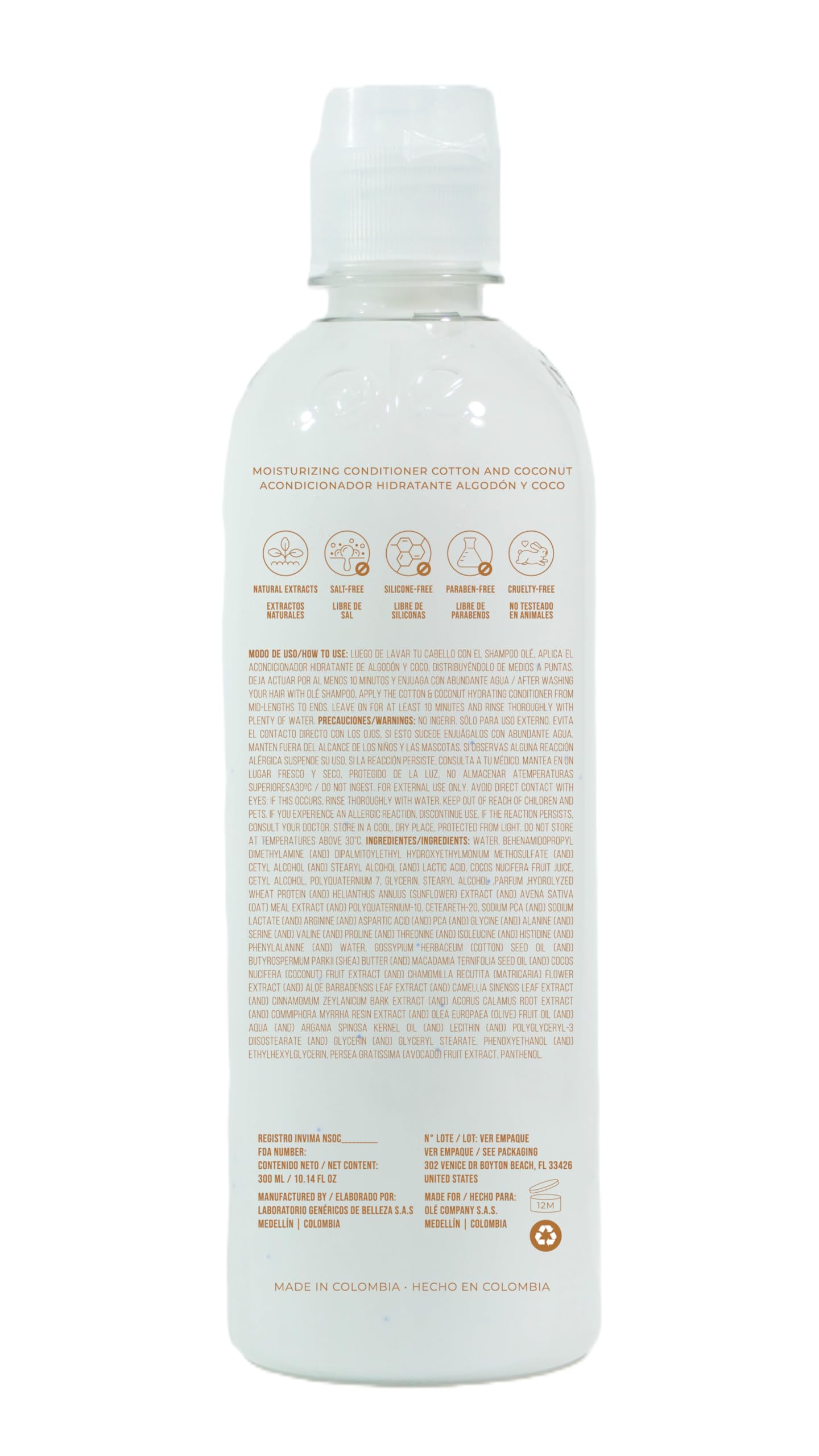 OLÉ Dry Hair 5 Piece Pack - Coconut pulp pre-shampoo + Coconut, Cinnamon & Honey Shampoo + Cotton Conditioner + Detangling Thermo protector + Frizz