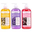 Spa Luxetique Bubble Bath, Foaming Bath with Epsom Salt, Chamomile Rose and Lavender Scent Bathing Set, 3 Pack 49.8 fl oz Christmas Gifts Set