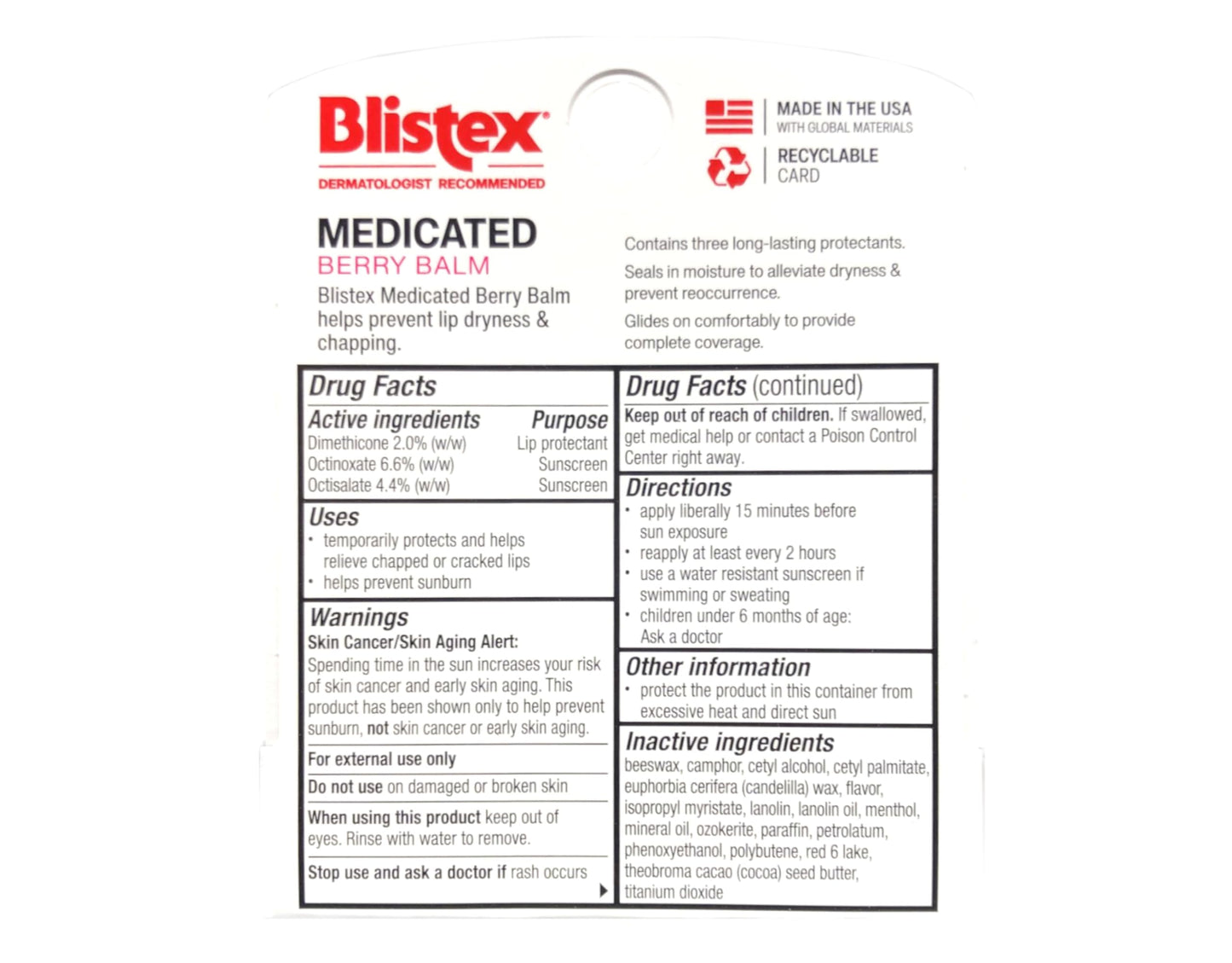 Blistex Medicated Lip Balm, SPF 15, Berry.15-Ounce Tubes (12 Pack)