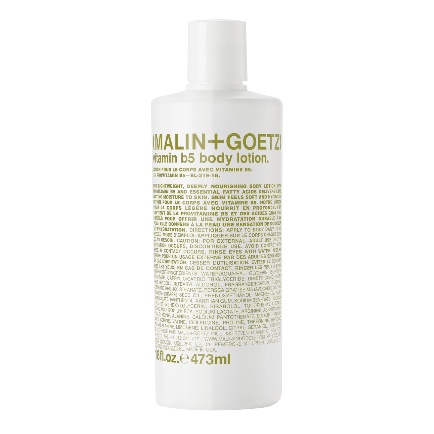 MALIN+GOETZ Vitamin B5 Body Lotion Lightweight Daily Moisturizer with Avocado & Grapeseed Oils Hydrating, Nourishing, Long-Lasting & Bergamot Scented