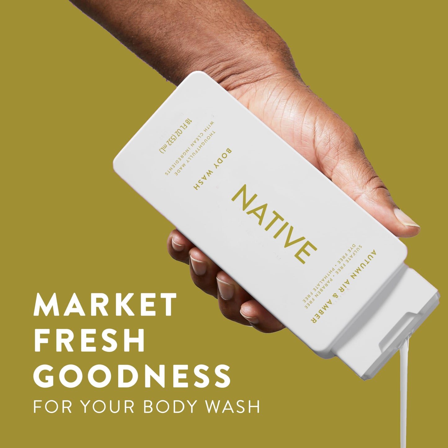 Native Body Wash with Naturally Derived Ingredients - Autumn Air & Amber - Sulfate & Paraben Free - For Women & Men - Skin‑Loving Cleanser - 18 oz Beauty and Personal Care Native