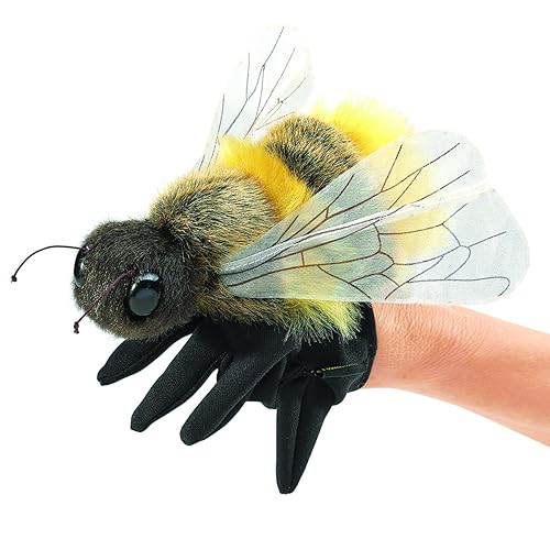 Folkmanis Honey Bee Hand Puppet, Yellow, Black (3028)