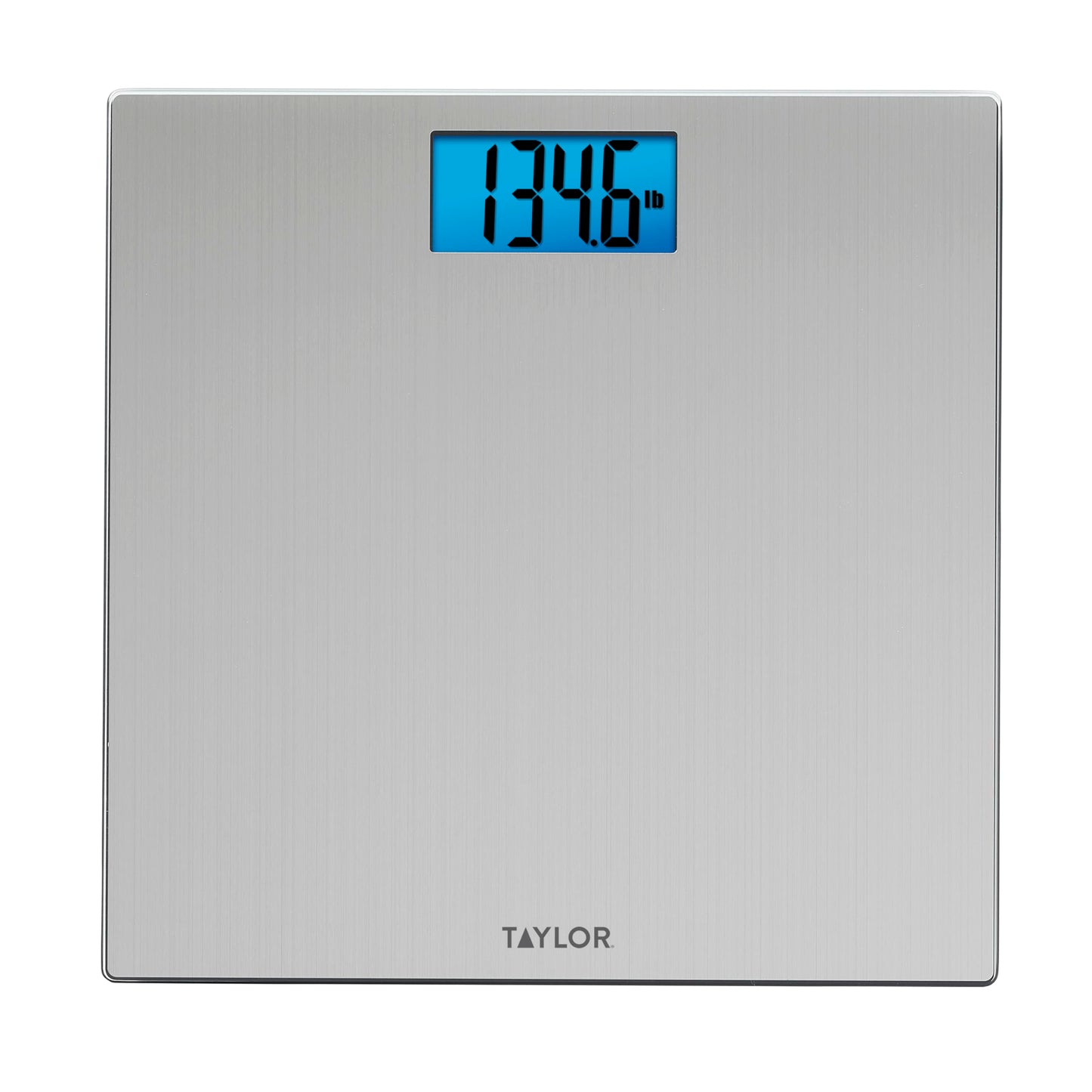Taylor Digital Scales for Body Weight, High 400 LB Capacity, Brushed Stainless Steel Thin Glass Platform, Unique Blue LCD, Durable Platform, 11.8 x…