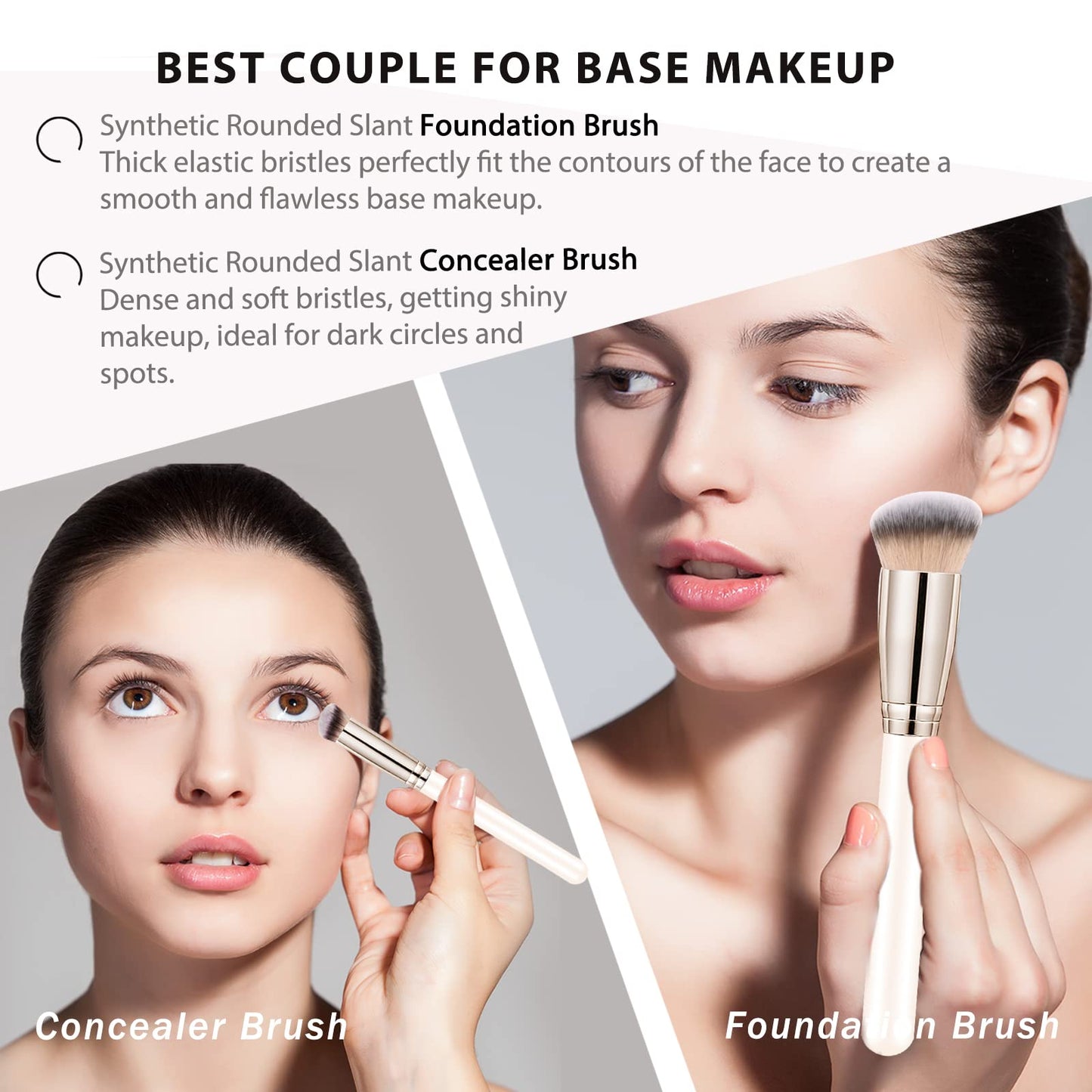 Makeup Brushes Dpolla Pro Foundation Brush and Flawless Concealer Brush Perfect for Any Look Premium Luxe Hair Contour Brush Perfect for Blending
