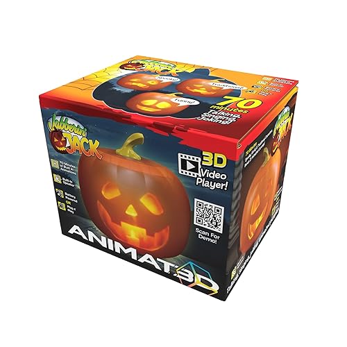 ANIMAT3D Jabberin' Jack Talking Animated Pumpkin with 8 Inch Screen and Built-in Projector + Speaker