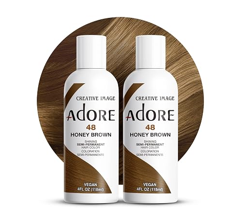 Adore Semi Permanent Hair Color (048 Honey Brown) (2 Pack) | Vegan & Cruelty-Free Brown Hair Dye | No Ammonia, No Peroxide, No Alcohol | 4 Fl Oz