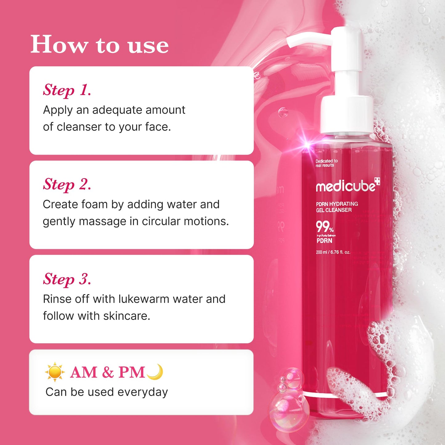 medicube PDRN Jelly to Foam Cleanser - Gentle Low pH Hydrating Cleanser Beauty and Personal Care medicube