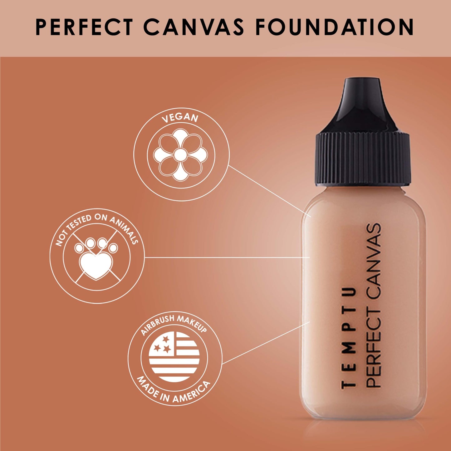 Temptu Perfect Canvas Hydra Lock Foundation, Bisque, 1 Fl Oz