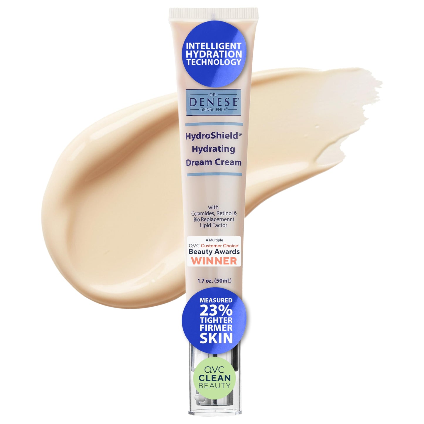 Dr. Denese HydroShield Dream Cream 1.7 oz - Advanced Moisturizer with Ceramides, Retinol and Peptides for Smooth Radiant Skin, Improved Elasticity