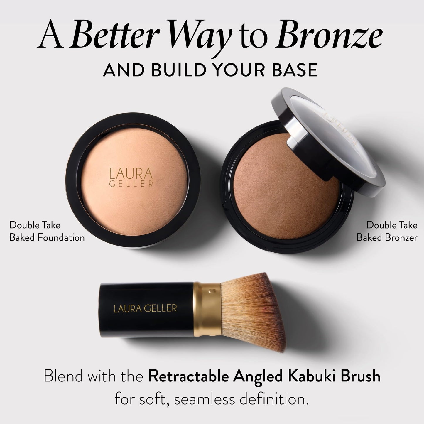LAURA GELLER NEW YORK Double Take Baked Bronzer for Mature Skin, Medium | Matte Bronzing Powder for Natural-Looking Warmth & Soft Contour, Buildable