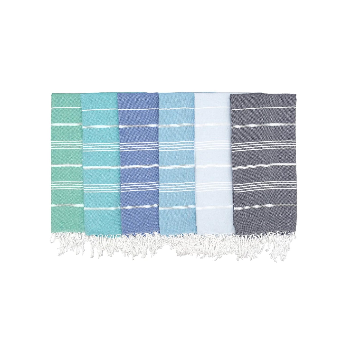 PADISHAHHOME Oversized Turkish Beach Towel 38’’x71’’ - Set of 6 | 100% Turkish Cotton Lightweight Sand Free Quick Dry Pool Towels | Extra Large Bath…